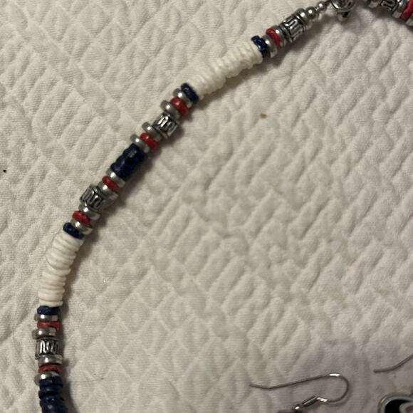 New NFL Houston Texans Beaded Necklace & Earring 3pcs Set Jewelry - Picture 3 of 8